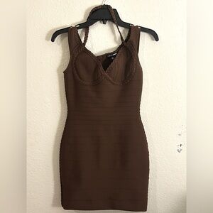 Chocolate Brown Bandage Dress